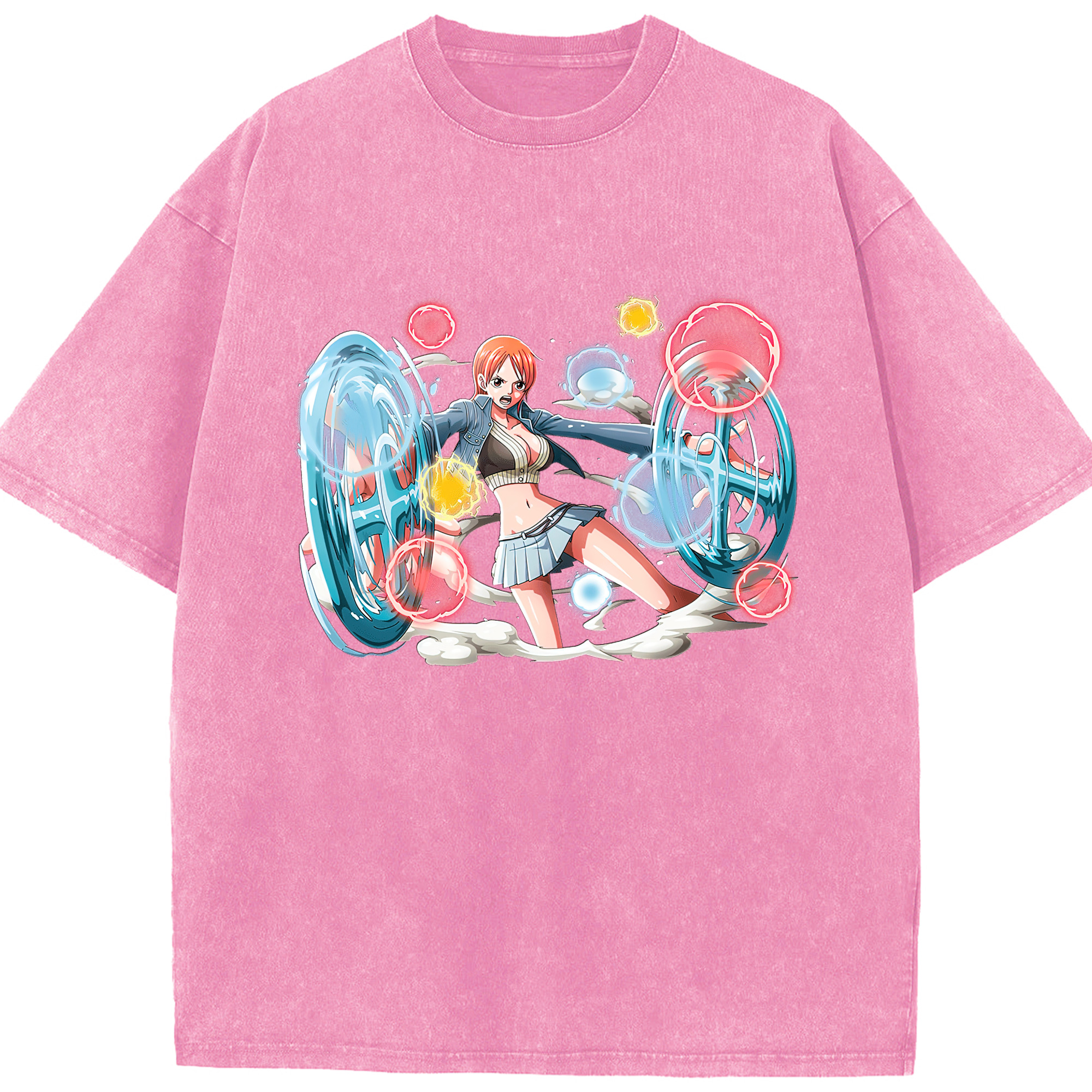 ワンピース ナミ ONE PIECE Nami 綿100% ヴィンテージ風 半袖Tシャツ（フロントプリント）